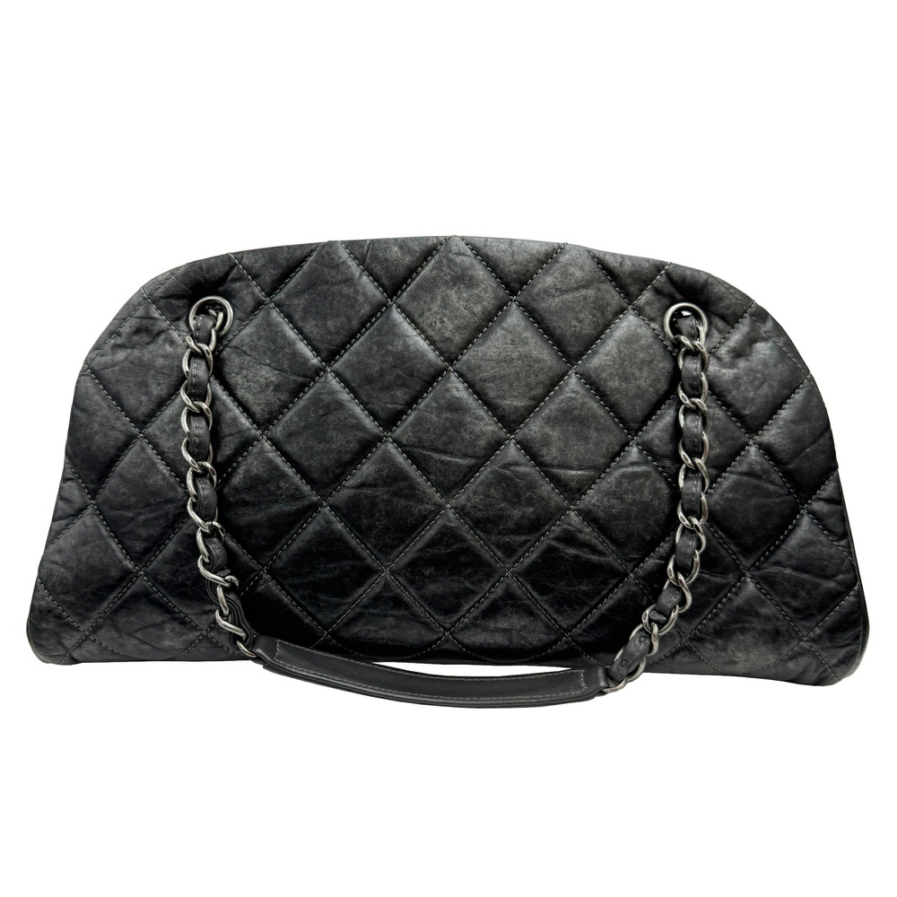Chanel Calfskin Coco Chain Black Tote Mark Mademoiselle Bag